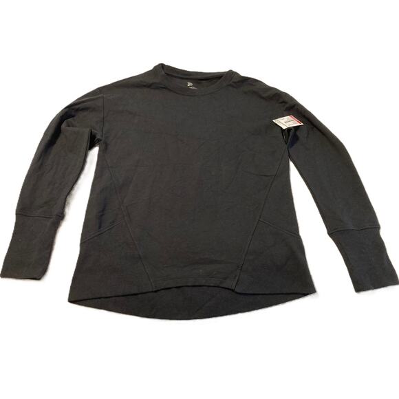 NWT All In Motion Knit Pullover Crew Neck Soft Comfy Sweatshirt XS in Black - Picture 1 of 2